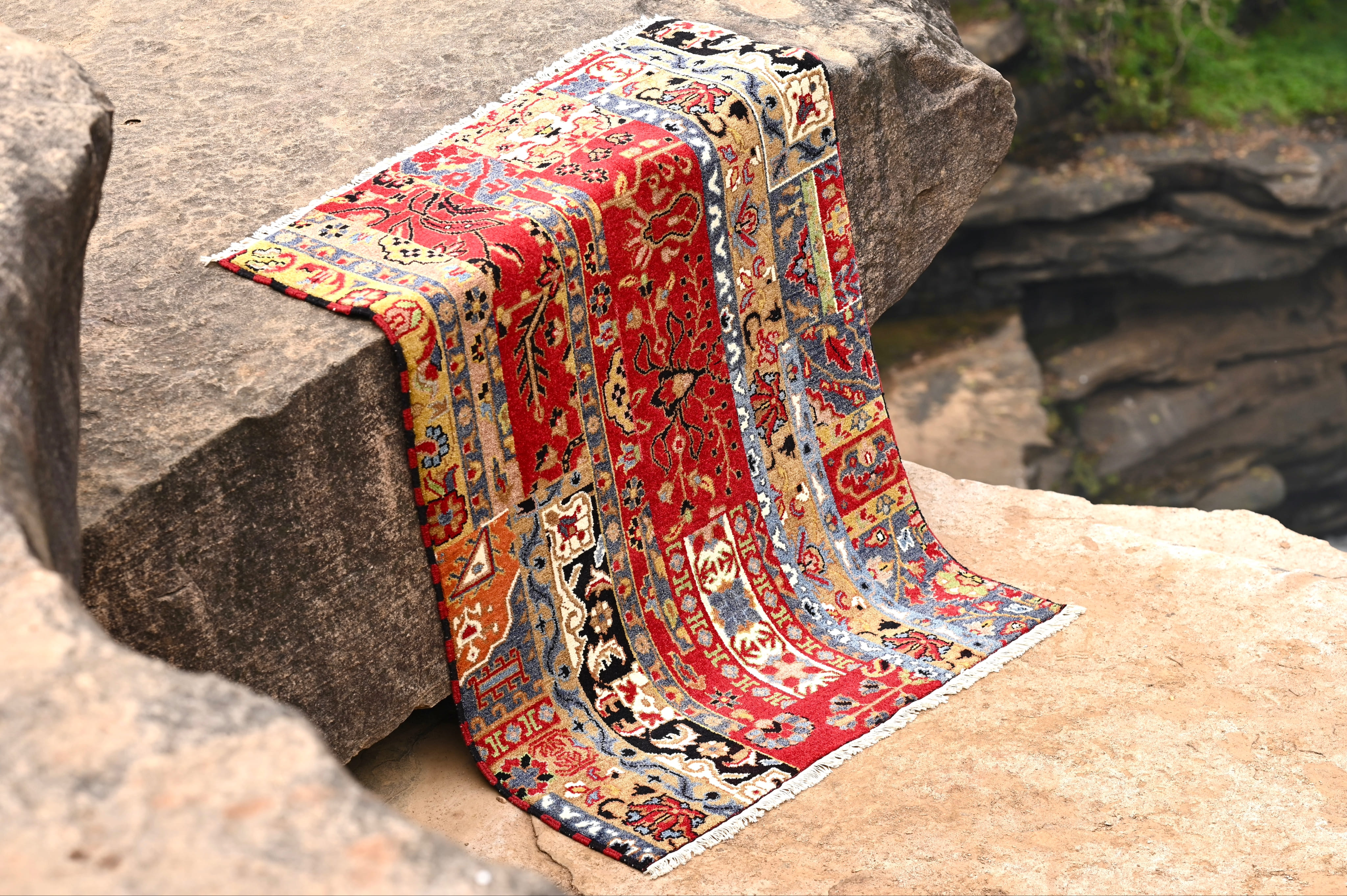 Handwoven rug craftsmanship
